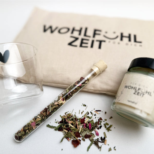 Geschenk-Set Kleine Wohlfühlzeit mit Kirschkernkissen