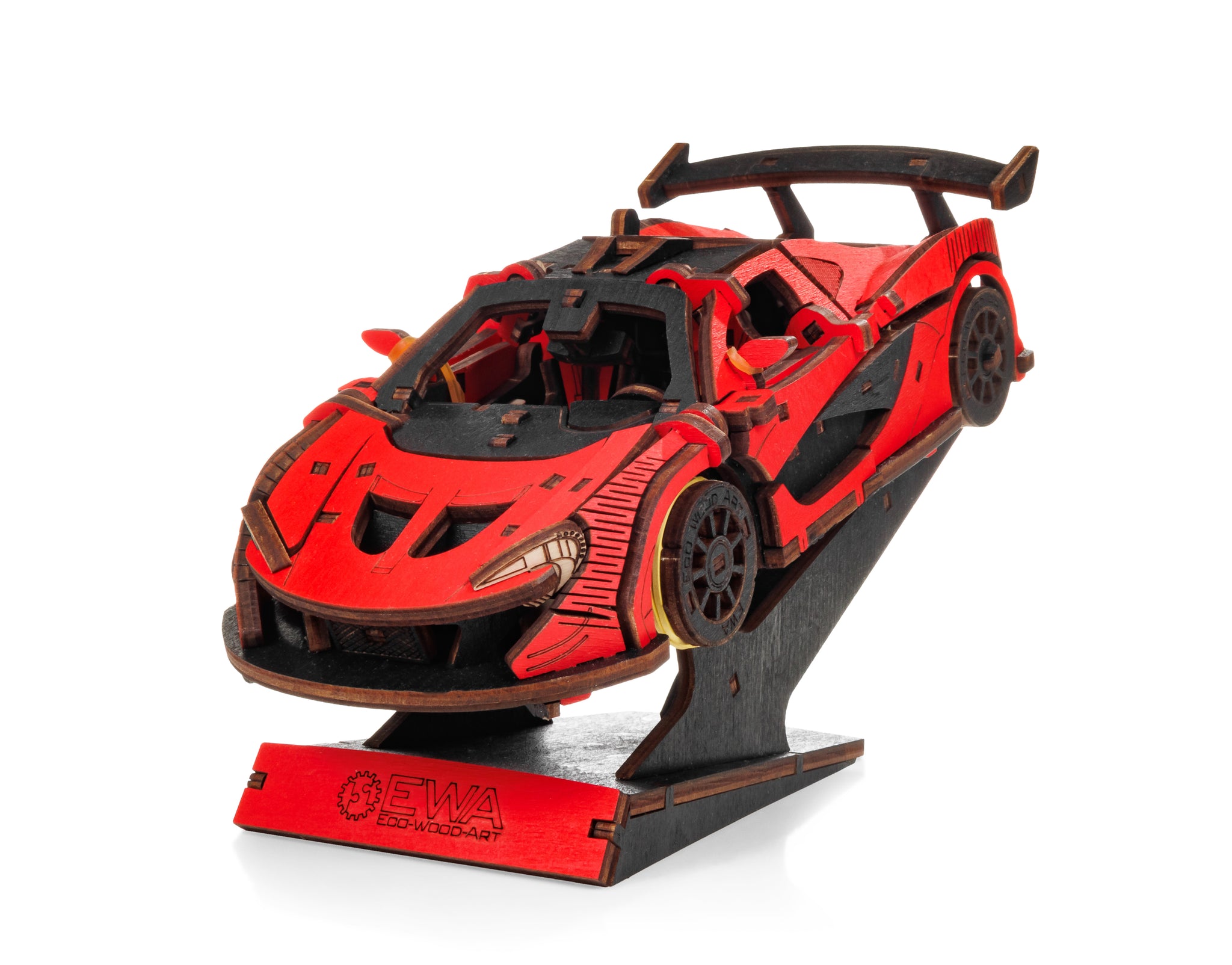 3D-Holzpuzzle, Racing Car rot